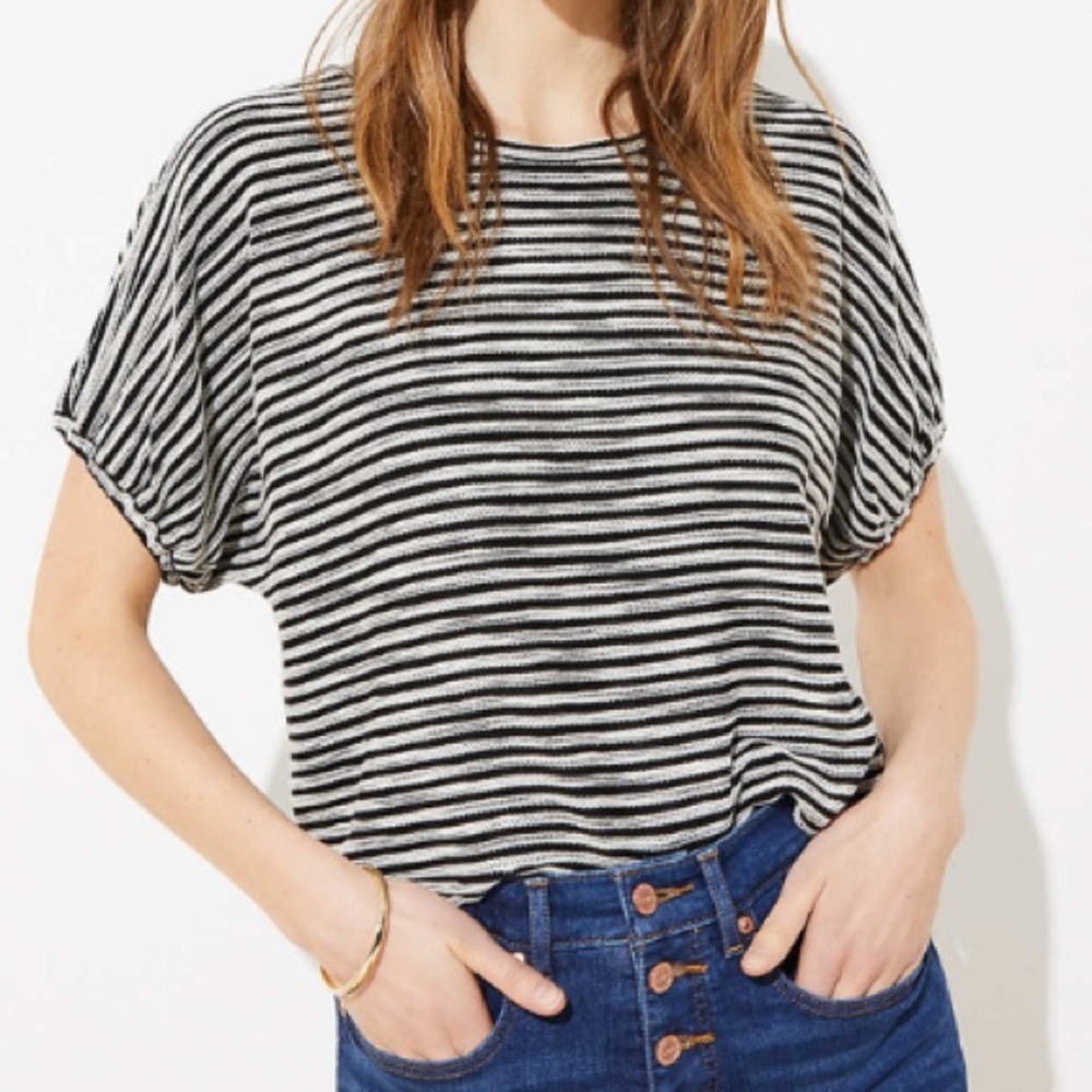 Loft striped dolman tee, size Large, NWT
